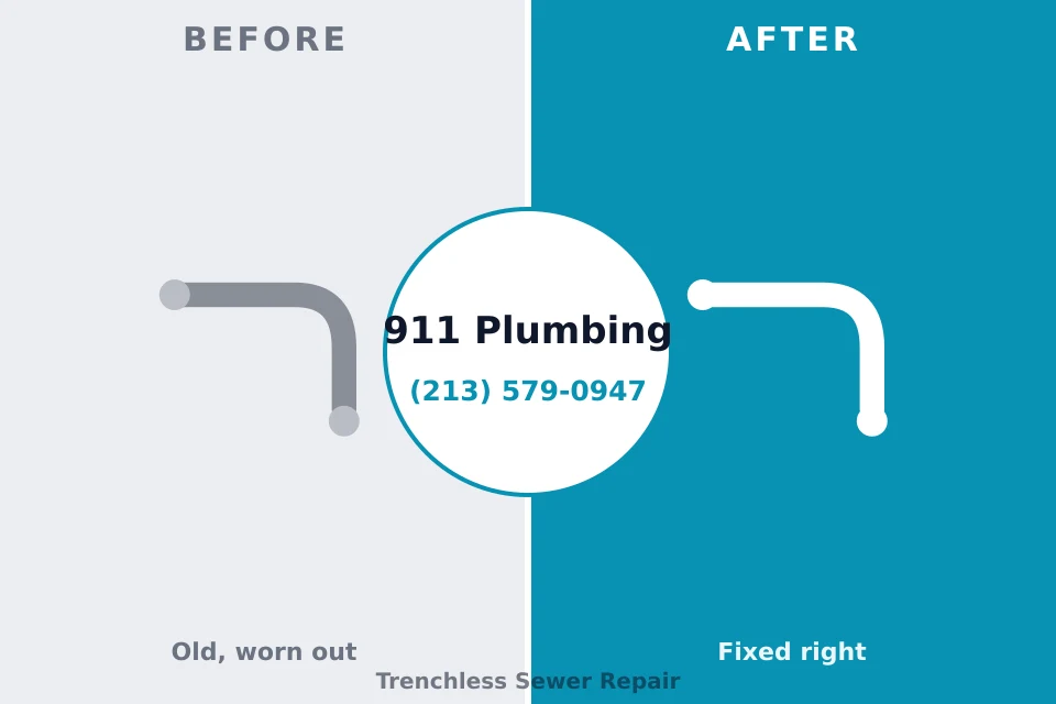Before and after: plumbing repair Caddo, OK